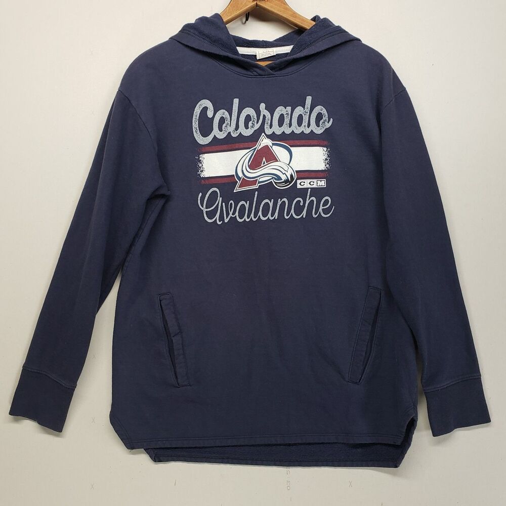 Colorado Avalanche CCM Womens Hoodie Sweatshirt Large Navy